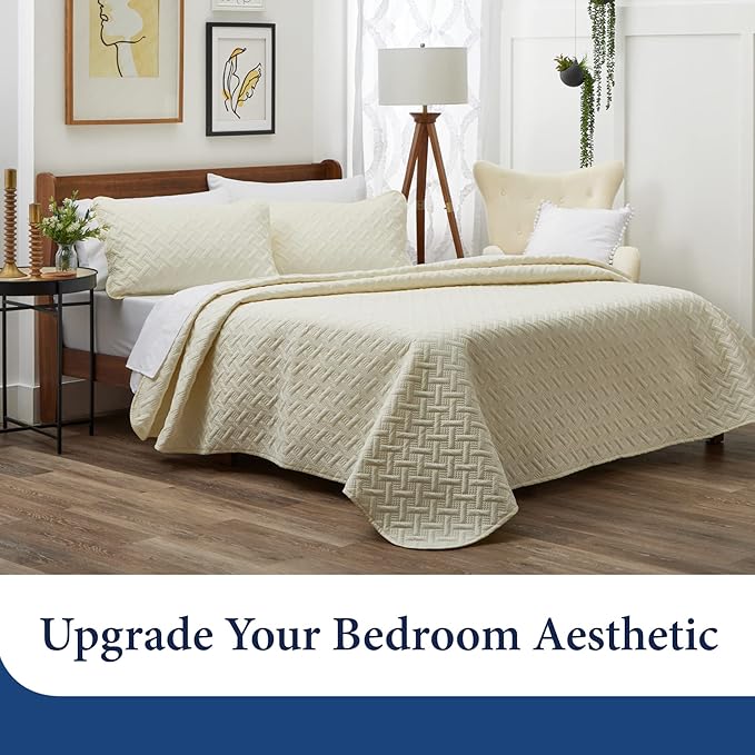 Cosy House Collection Luxury Rayon Derived from Bamboo 3-Piece Quilt Set - Image 4