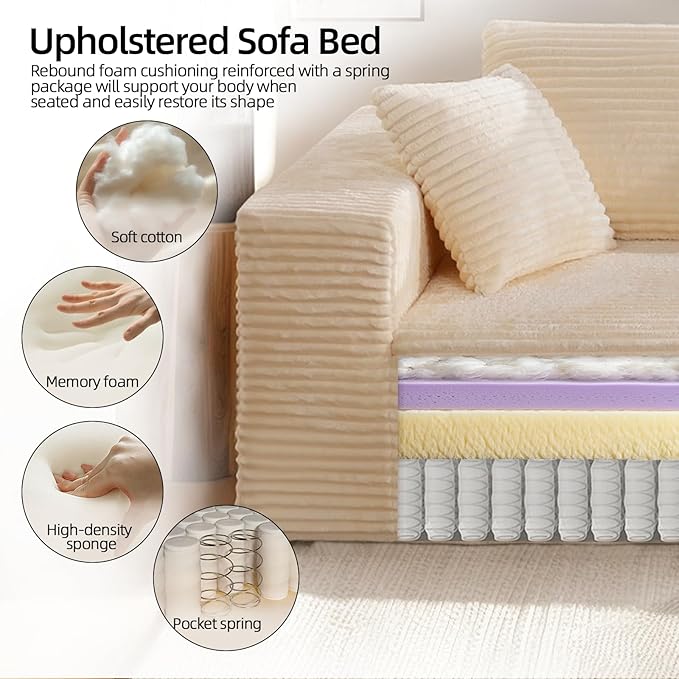 Single Sofa Foam Couch Sofa for Small Spaces, Giant Bean Bag Chair, Comfy Sofas - Image 4