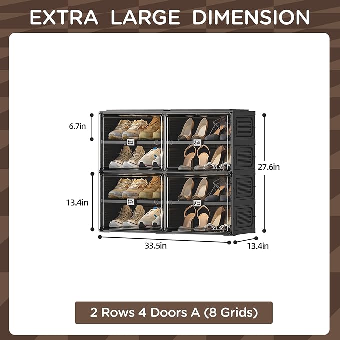 Black Shoe Rack Organizer Cabinet - Image 3
