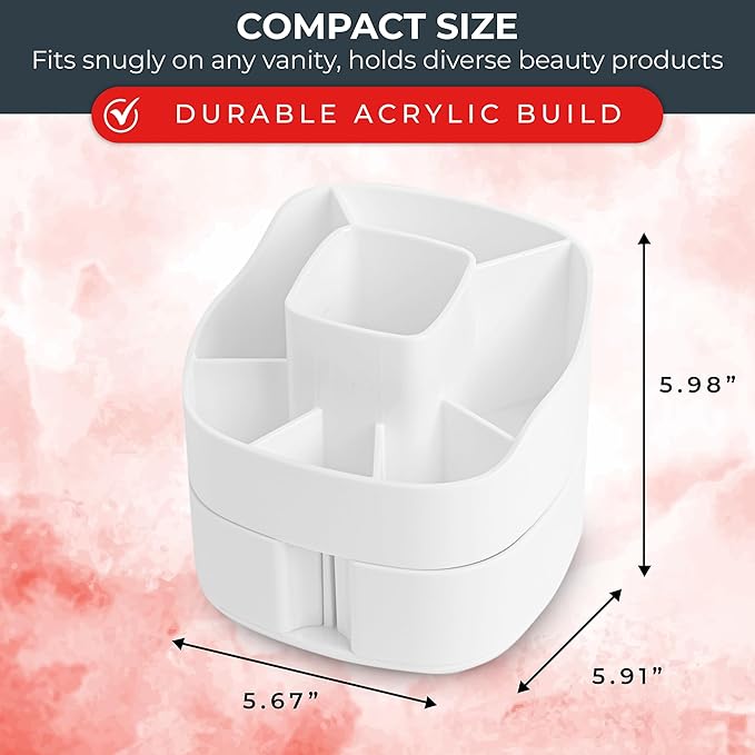 Masirs Small Rotating Makeup Organizer - Image 3
