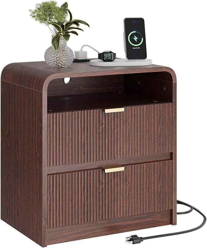 FURSUN 24" Fluted Nightstand - Image 9