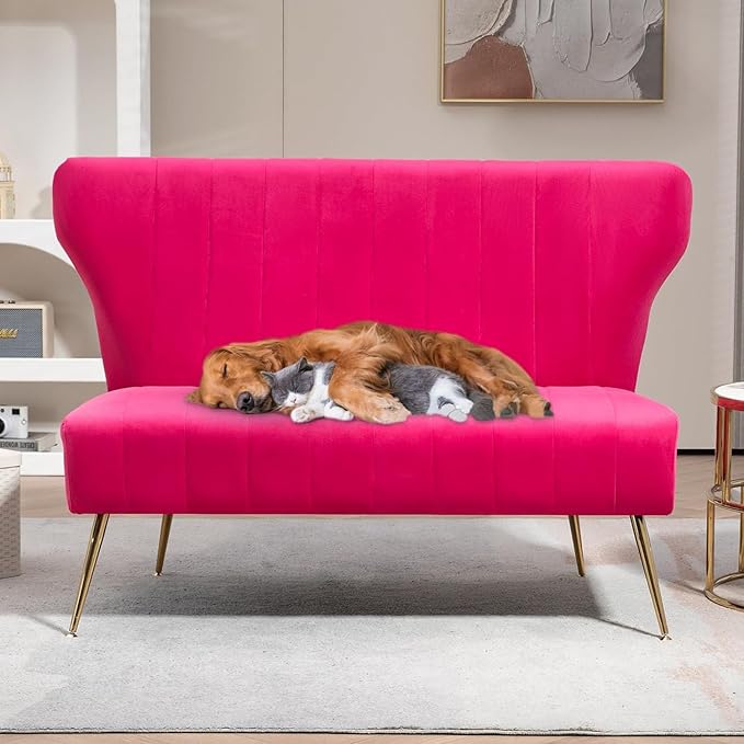 50’’ Armless Loveseat Sofa, Comfy Upholstered Velet Small Couch Sofa - Image 2