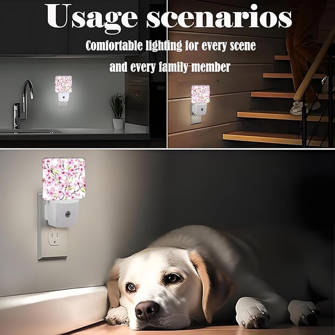 FSHVQKD Spring Flowers Blossom Night Light, Plug Into Wall - Image 6