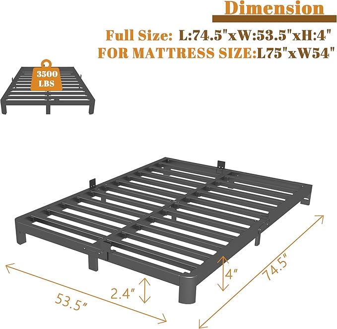 4 Inch Full Size Bed Frame - Image 2