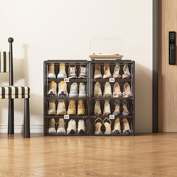 Black Shoe Rack Organizer Cabinet - Image 2