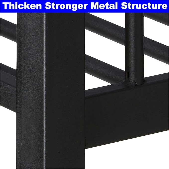 Upgraded Version Thicken Metal Queen Over King Bunk Bed, Heavy-Duty Steel King - Image 7