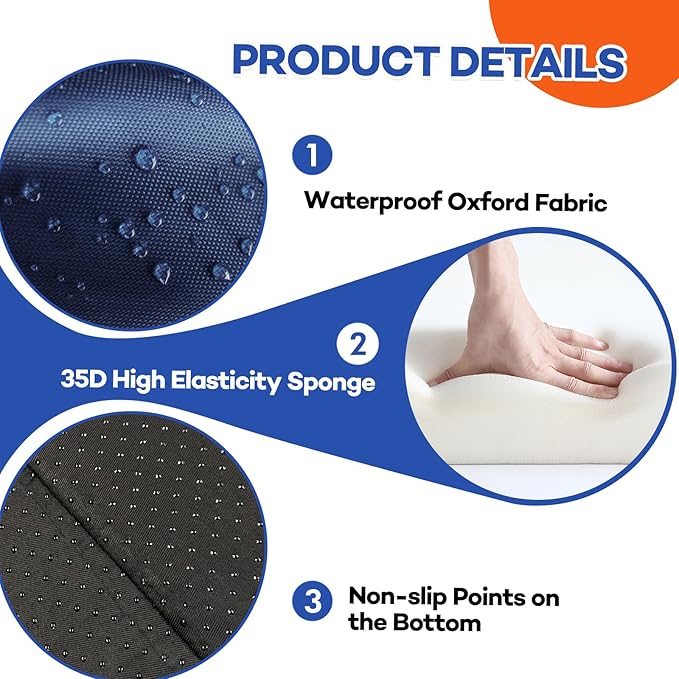 Foldable Fall Protection Mat for Elderly Blue Waterproof Non Slip Floor Mats - Image 4