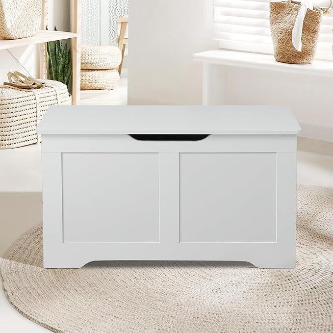 Timberer 31.5" Storage Chest, Wooden Storage Bench, Lift Top Toy Chest - Image 9