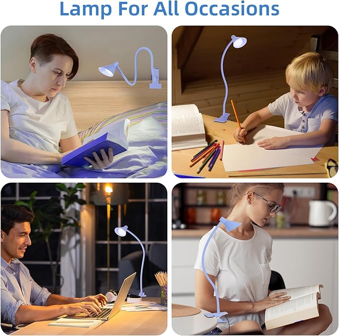 Desk Lamp Clip on Lamp for Bed Headboard LED Reading Light for Bed, 3 Colors 10 - Image 5