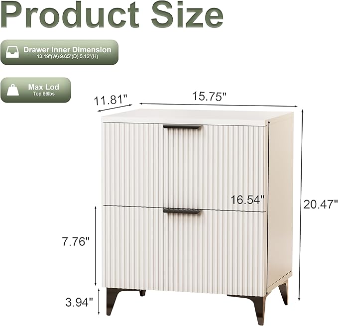 Royal Windsor Small Fluted Nightstand Set of 2 - Image 3