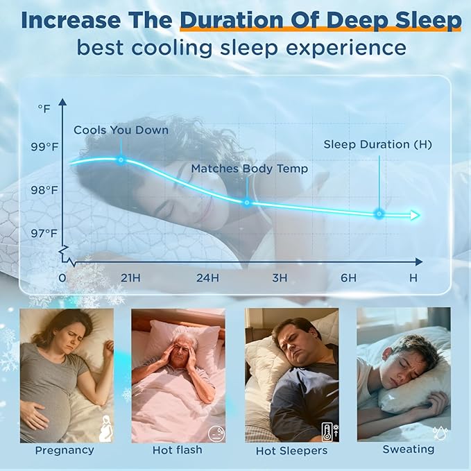 Cooling Bed Pillows for Sleeping 2 Pack Shredded Memory Foam Pillows Standard - Image 3