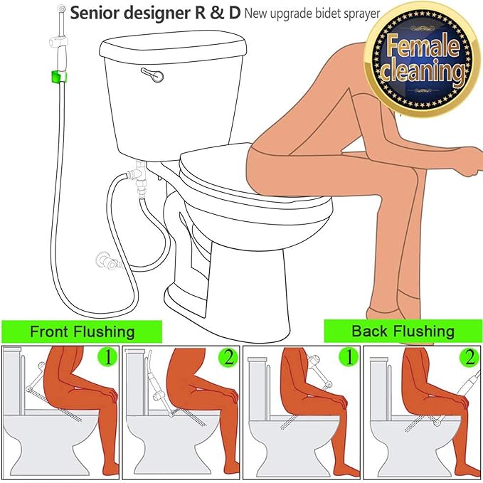 SonTiy Handheld Bidet Toilet Sprayers Black Stainless, Cloth Diaper Sprayer - Image 7