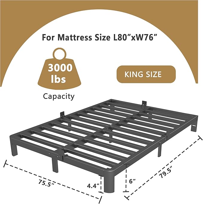 ITIMIDI 6 Inch King Bed Frame - Image 2