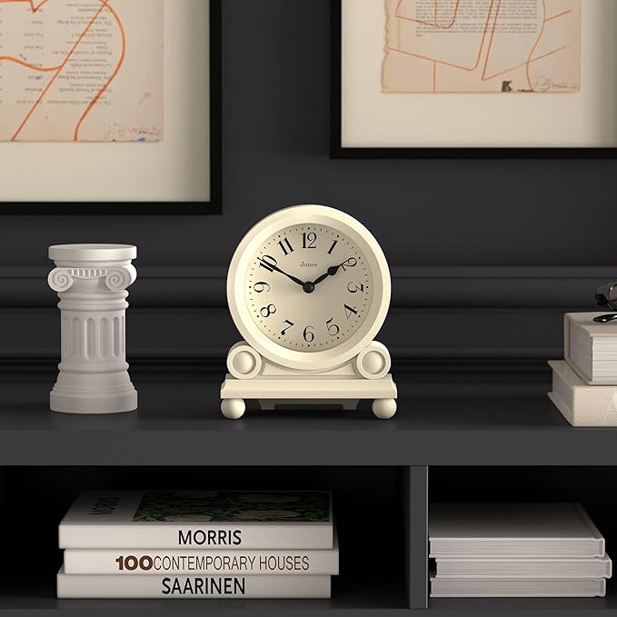 JONES CLOCKS® Maida Vale Mantel Clock | Small Traditional Desk Clock | Pale - Image 3