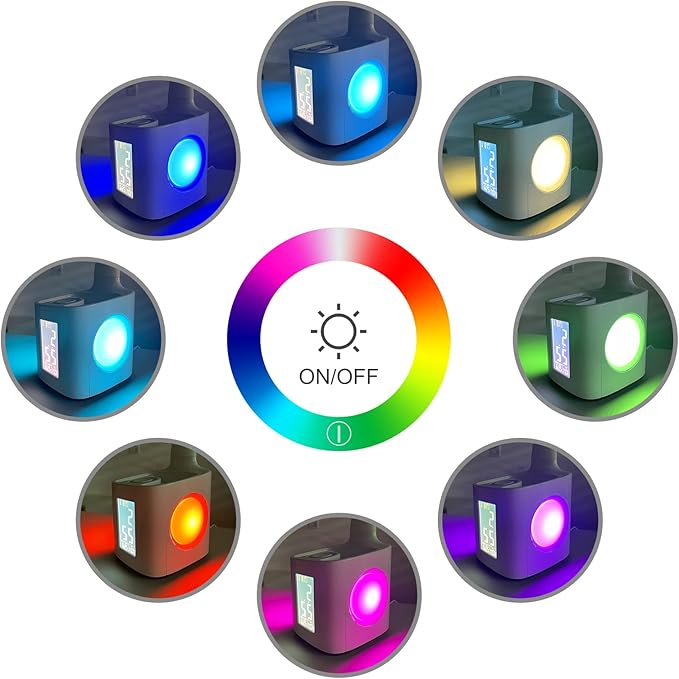 wanjiaone LED Desk Lamp with Clock, Color Changing Nightlight, Study Lamp with - Image 2