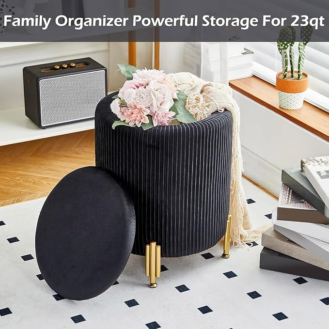 Mxfurhawa Round Ottoman Foot Stool - Image 4
