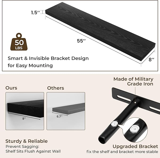 RICHFOCUS 55Inch Floating Shelves - Image 3