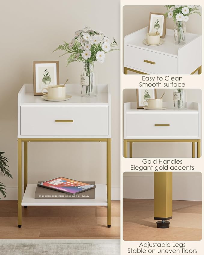 Masupu Nightstand, 3-Tier Modern Bedside Night Stand - Image 5