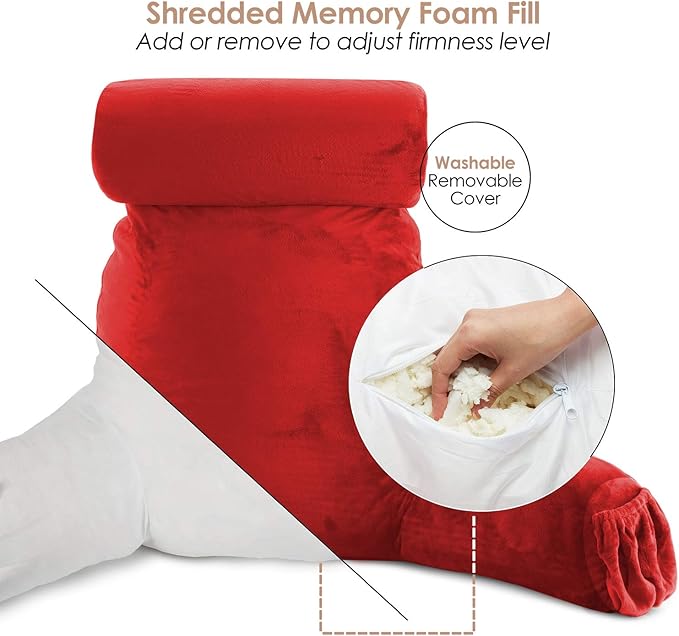 Nestl Reading Pillow with Shredded Memory Foam Includes 2 Neck and Lumber - Image 5