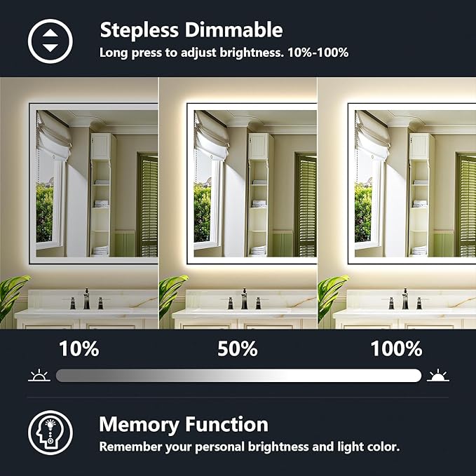 YEELAIT 72x36 Inch LED Bathroom Mirror - Image 4