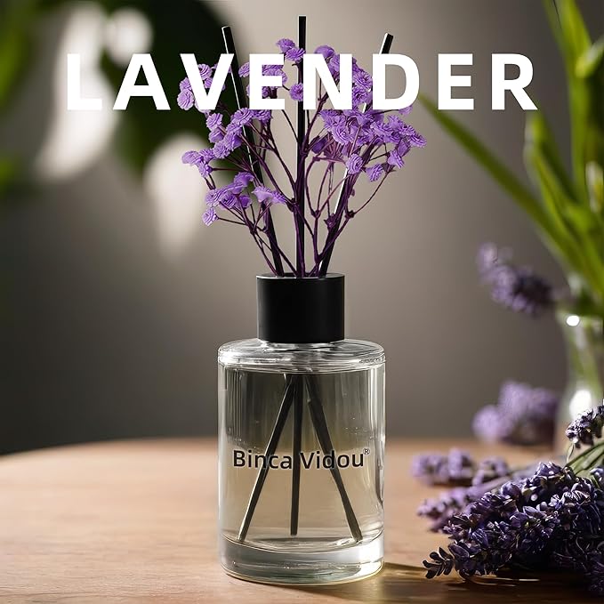 Reed Diffuser, Binca Vidou Lavender Reed Oil Diffusers Set - Image 9