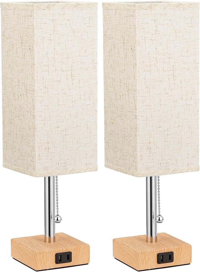 Fenmzee Table Lamp for Bedroom Set of 2 Nightstand - Image 8