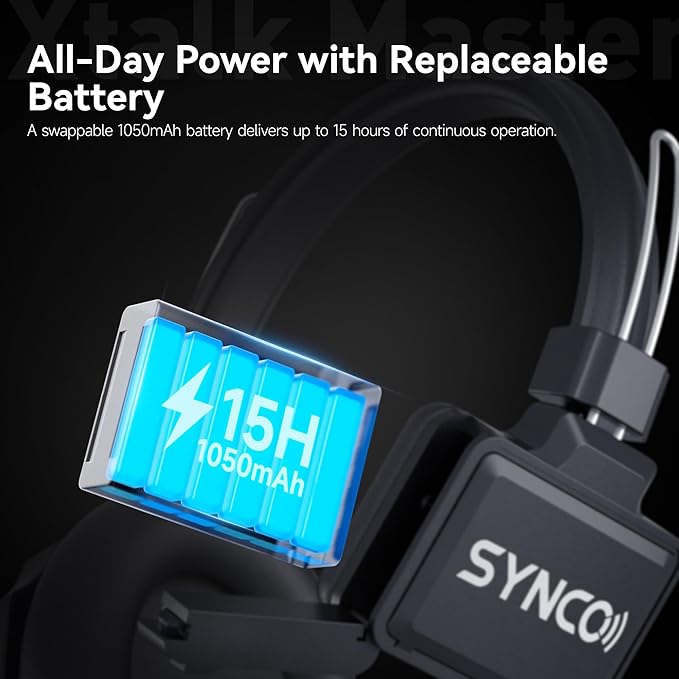SYNCO Xtalk Master Wireless Intercom Headset System, 1 Person 2.4GHz - Image 9