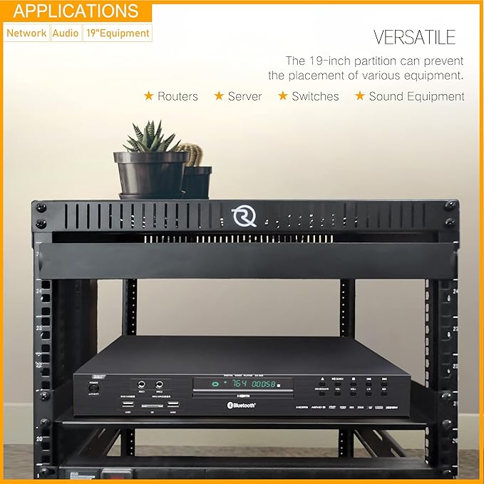 RIVECO 2PCS 1U Rack Shelves, 19” Cabinet Mount 1 U Tray Vented Cantilevers - Image 6