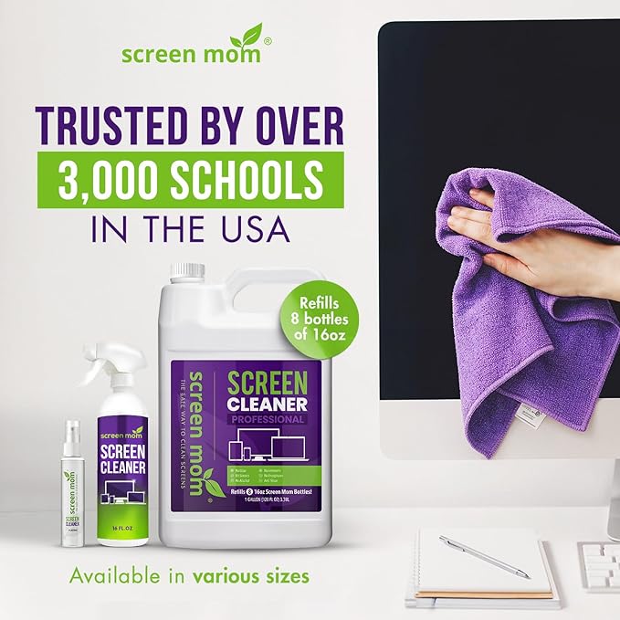 Screen Mom Cleaner Spray and Microfiber Cloth 8oz, Streak-Free Car Screen - Image 6