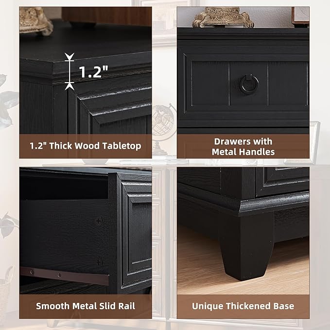 Farmhouse 5 Drawer Dresser for Bedroom, Rustic Wood Dresser - Image 5