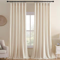 Joydeco Velvet Curtains White Blackout Curtains Thermal Insulated 120 inches by JOYDECO