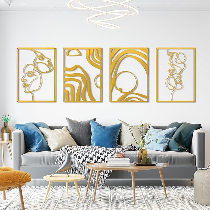 Art3d Metal Wall Art, Line Art Wall Décor, Life and Romance Story theme by Art3d