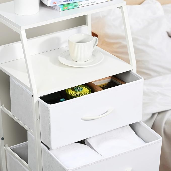 Dresser with 4 Drawers, Fabric Storage Tower - Image 7