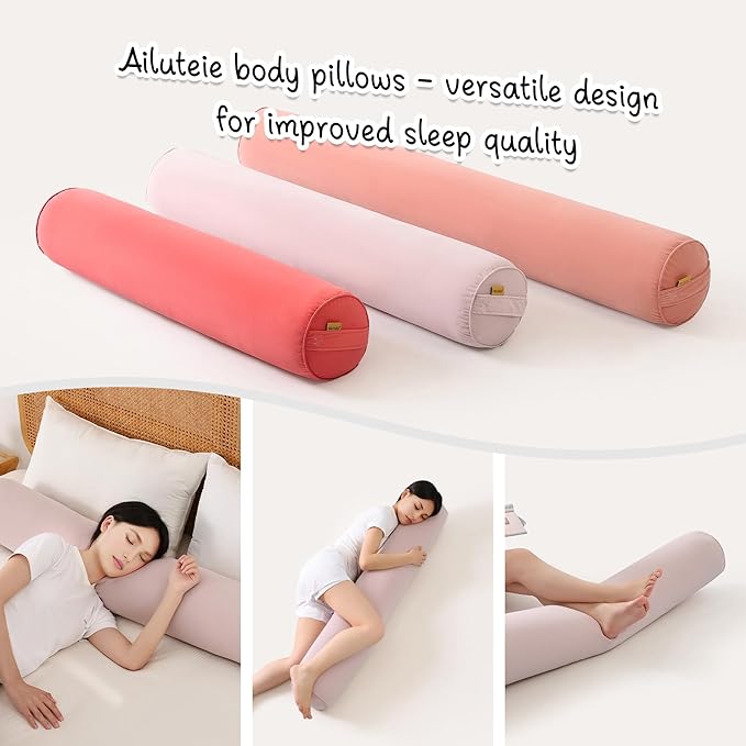 Body Pillow for Adults – Long Bolster Pillow for Bed, Round Cuddle Pillow - Image 6
