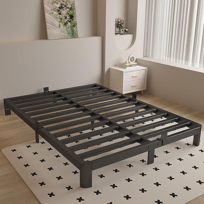 King Size Bed Frame 4 Inch Black, Metal King Bed Frame by MetalBedFrame