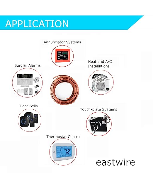 eastwire 18/6 25ft Thermostat Doorbell HAVC Heating Control Cable Wire - Image 2