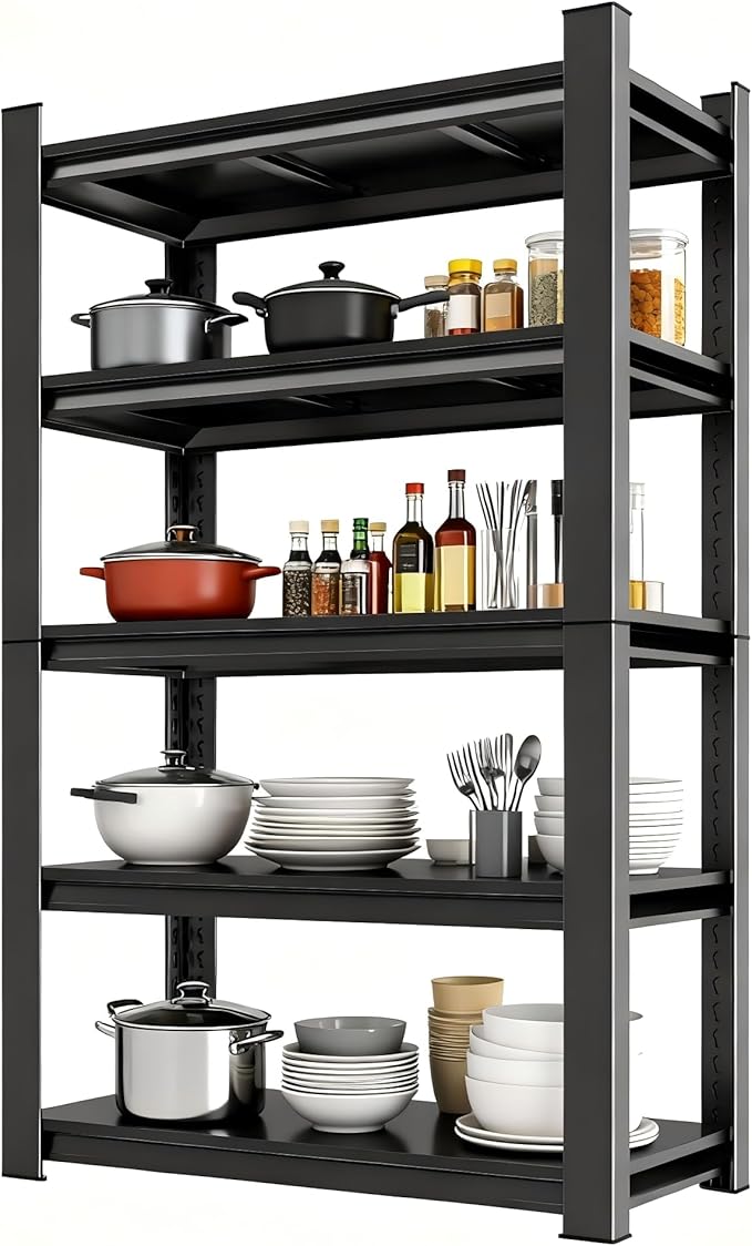 72''H Metal Garage Shelving Unit, 5-Tier Garage Storage Shelves Heavy - Image 7