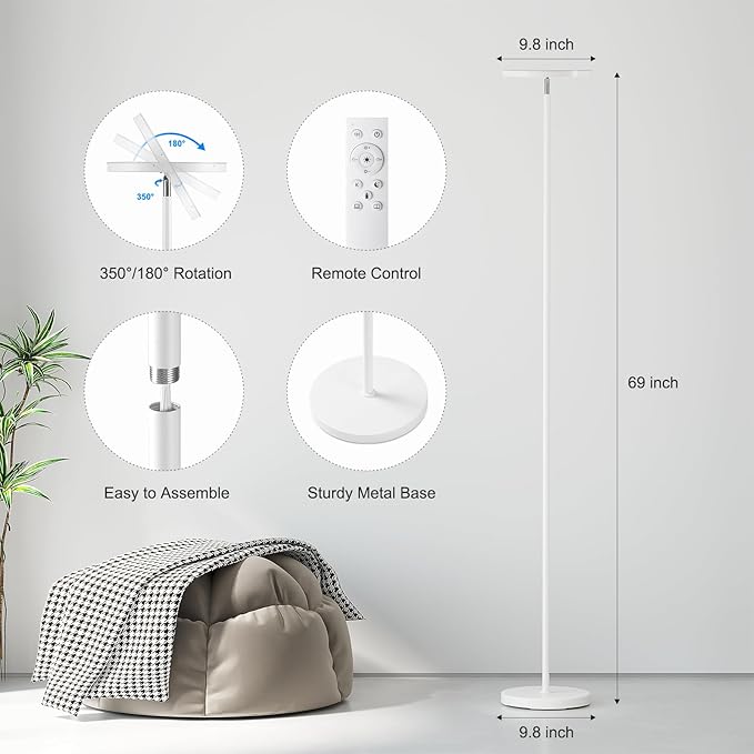 SUNMORY Floor Lamps for Living Room, 32W/3000LM Super Bright LED Floor Lamp - Image 3