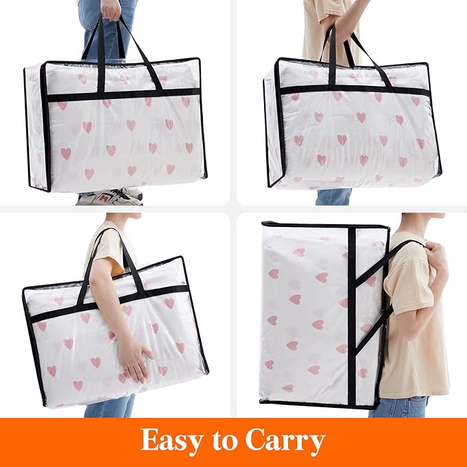 Lifewit 12 Pack Clear Clothes Storage Bags, 60L Plastic Blanket Storage Bag - Image 5
