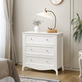 Bonnlo 31.5" W White Nightstand 3 Drawer Chest, Night Stand by Bonnlo