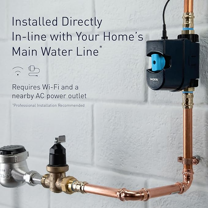 Moen Flo Smart Water Monitor and Automatic Shutoff Sensor, Wi-Fi Connected - Image 16