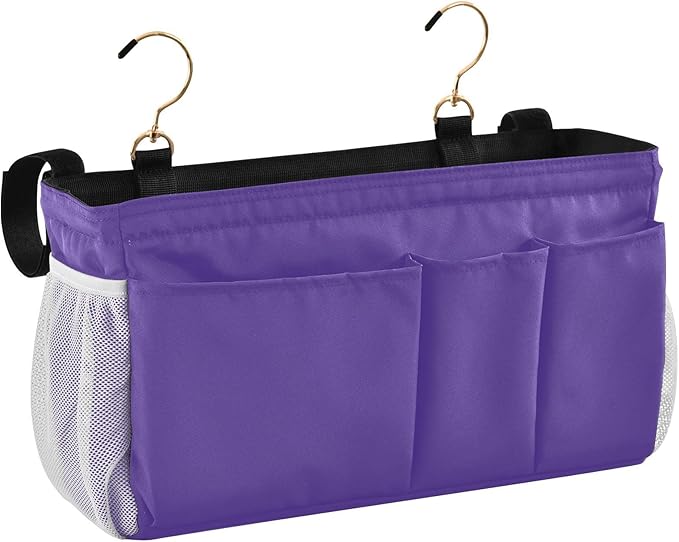 KOPIRIT Dark Purple Bedside Caddy Storage Bag Bedside Organizer by KOPIRIT