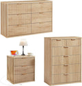 LEYAOYAO Fluted Dressers & Nightstand Set of 3, Wood 48" Wide Dresser & 42" by LEYAOYAO-Findtheshiningpointofyourideallife%EF%BC%81