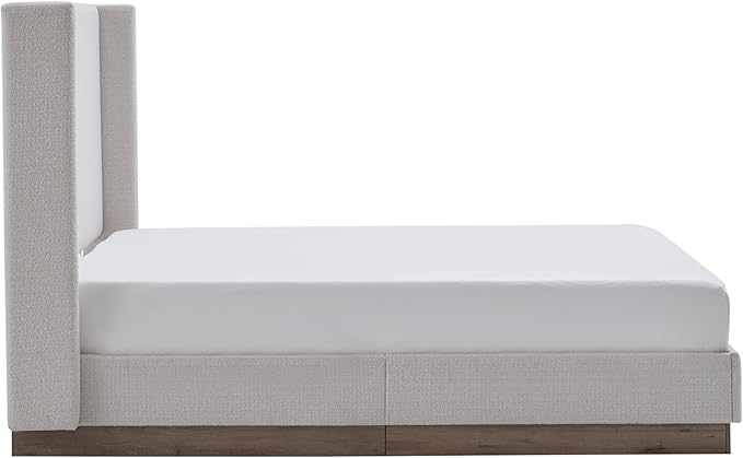 Full Size Upholstered Platform Bed Frame, 52.5" Tall Headboard Hosford Wingback - Image 8