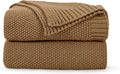 CozeCube Caramel Brown Throw Blanket by CozeCube