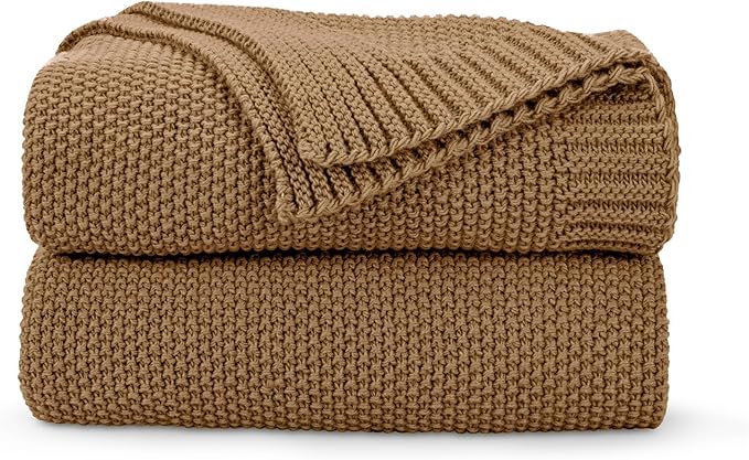 CozeCube Caramel Brown Throw Blanket by CozeCube
