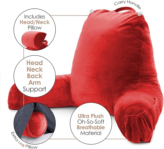 Nestl Reading Pillow with Shredded Memory Foam Includes 2 Neck and Lumber - Image 3