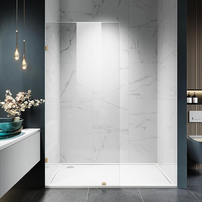 Shower Glass Panel, 30.5" W x 78.75" H Fixed Shower Screen Panel by Unknown