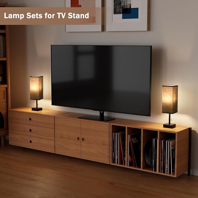 Fenmzee Black Table Lamps for Bedroom Set of 2 - Image 7