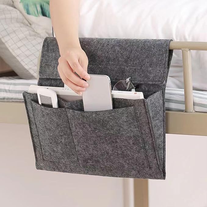 Bedside Caddy, 5 Pockets Felt Bedside Storage Organizer, Hanging Storage - Image 6